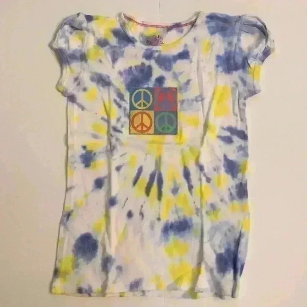 Tie dye Peace sign shirt handmade girls M Old Navy